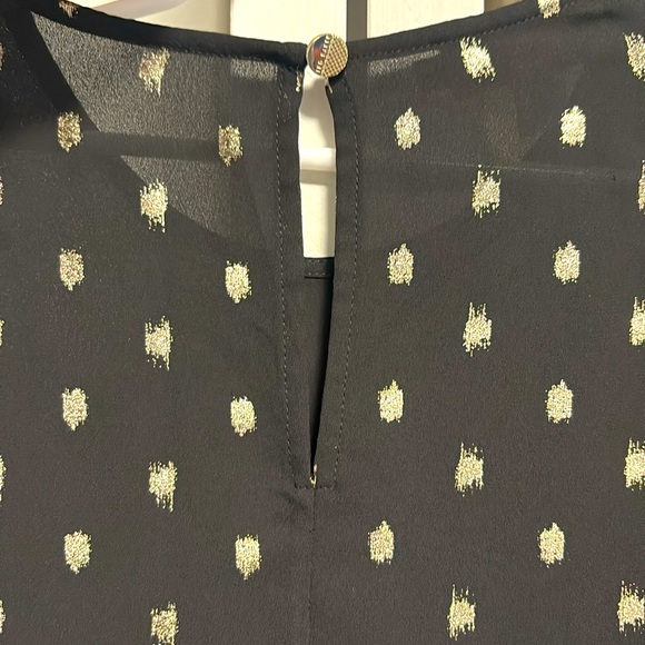 EUC [Ted Baker] Naiomy Black/Silver Flecked Wrap Printed Blouse Top Womens Sz 2 - Picture 5 of 11